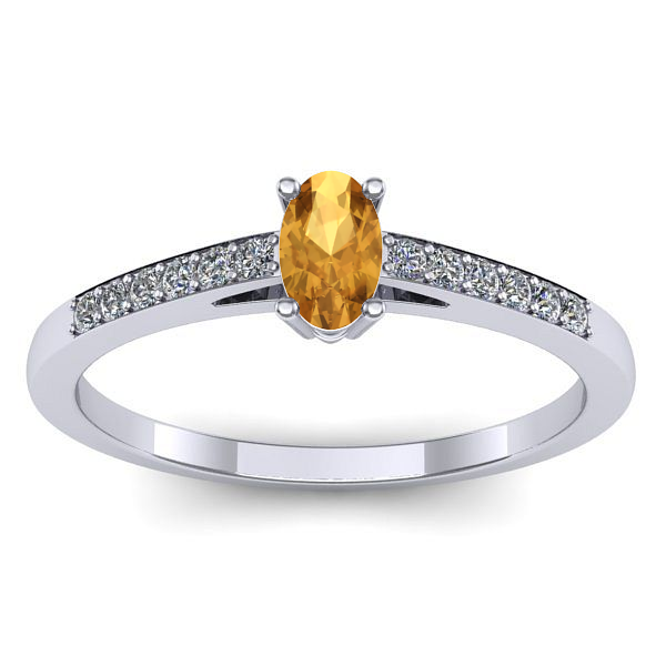 Inel logodna cu citrin oval