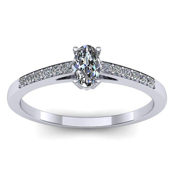 Inel de logodna cu diamant natural oval