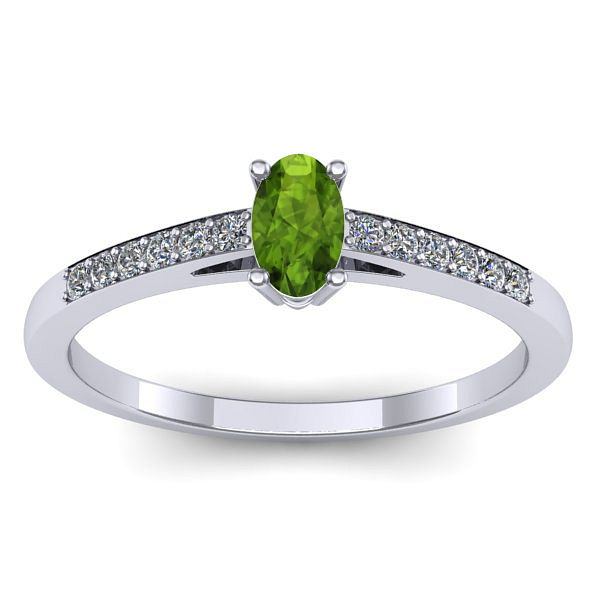 Inel cu peridot oval