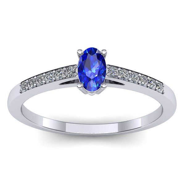 Inel de logodna cu safir oval