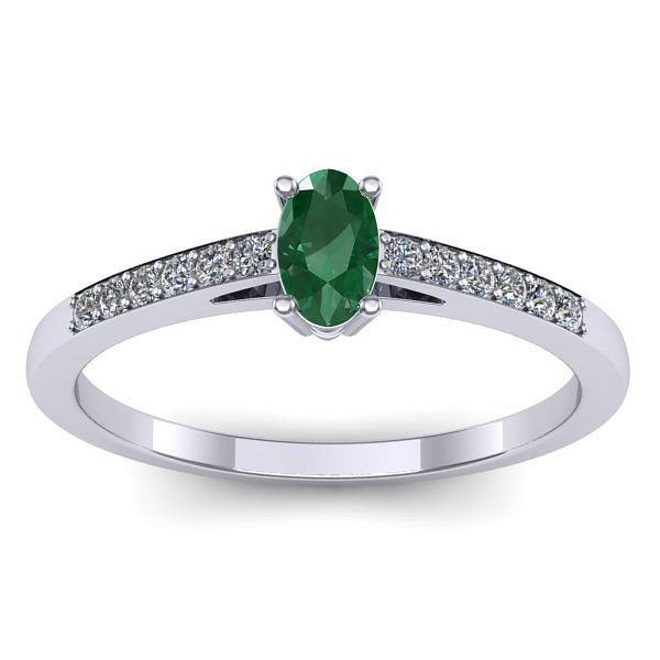 Inel logodna cu smarald oval