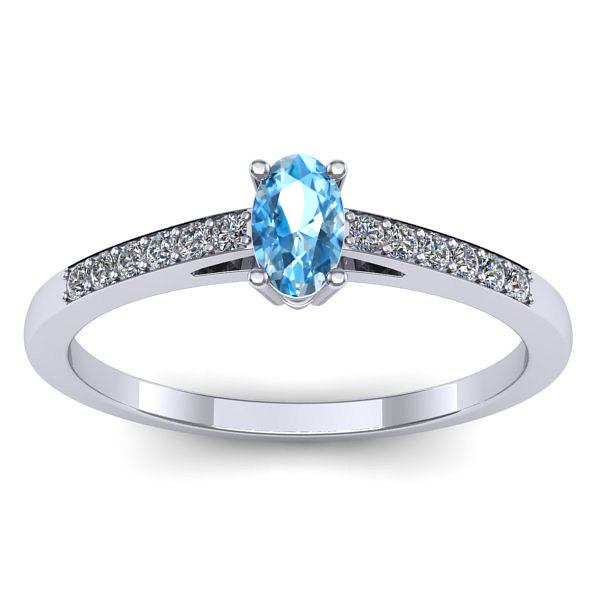 Inel de logodna cu topaz blue oval