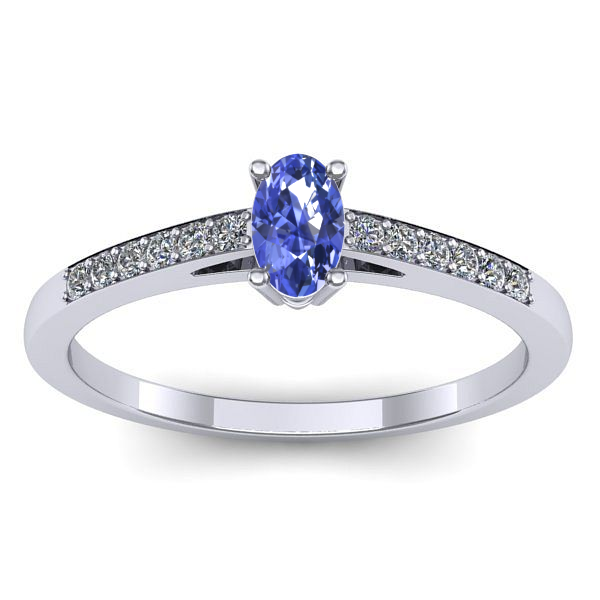 Inel de logodna cu tanzanit oval