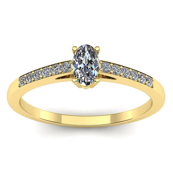 Inel de logodna cu diamant natural oval