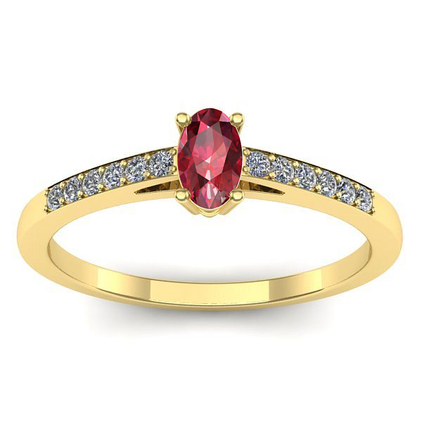Inel cu rubin oval