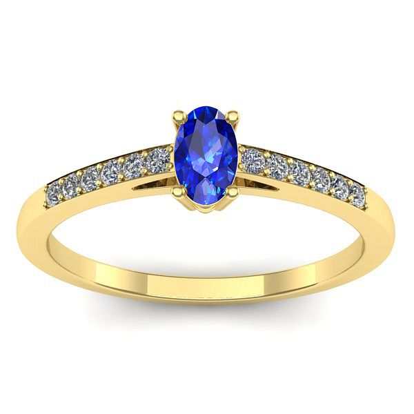 Inel logodna cu safir oval