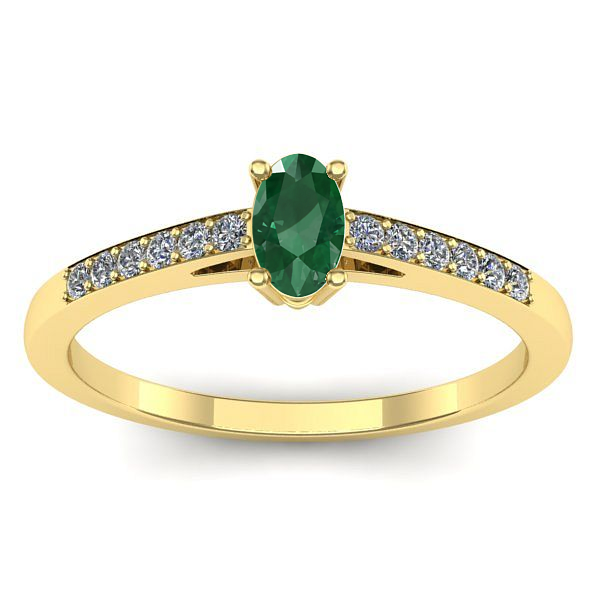 Inel logodna cu smarald oval
