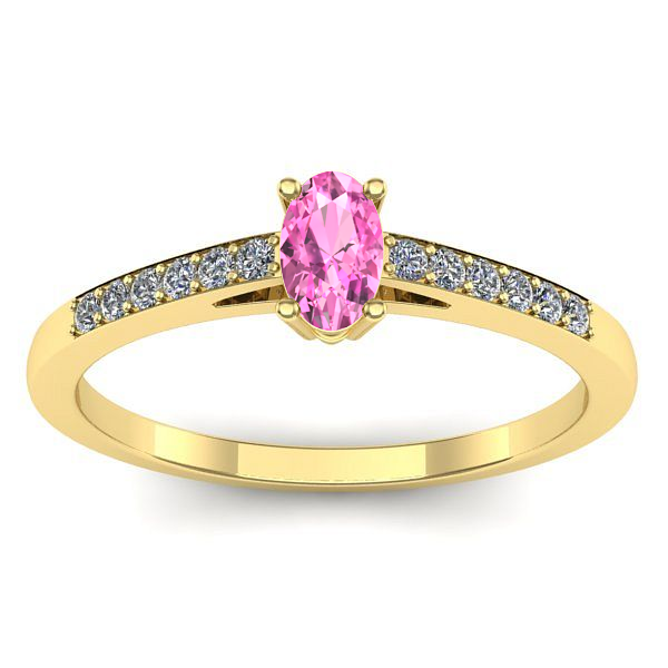 Inel de logodna cu safir roz oval