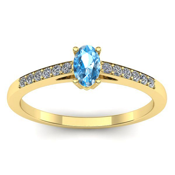 Inel de logodna cu topaz blue oval