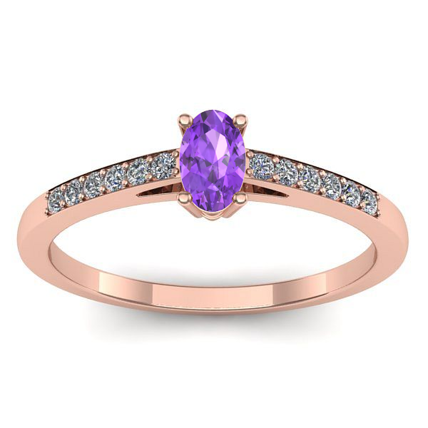 Inel cu ametist oval