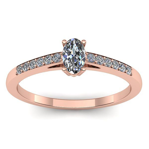 Inel de logodna cu diamant natural oval