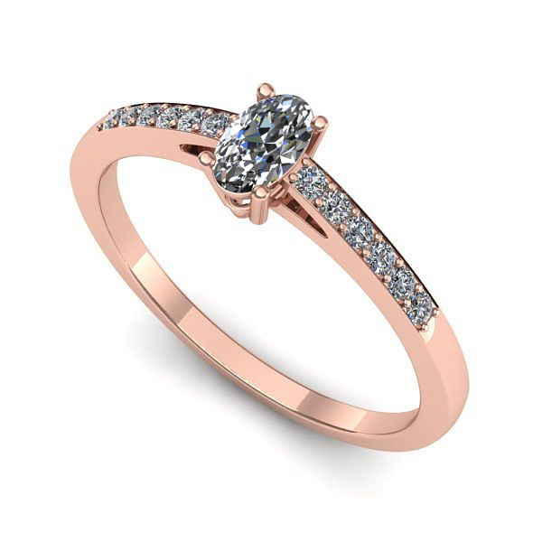 Inel din aur roz cu safir alb