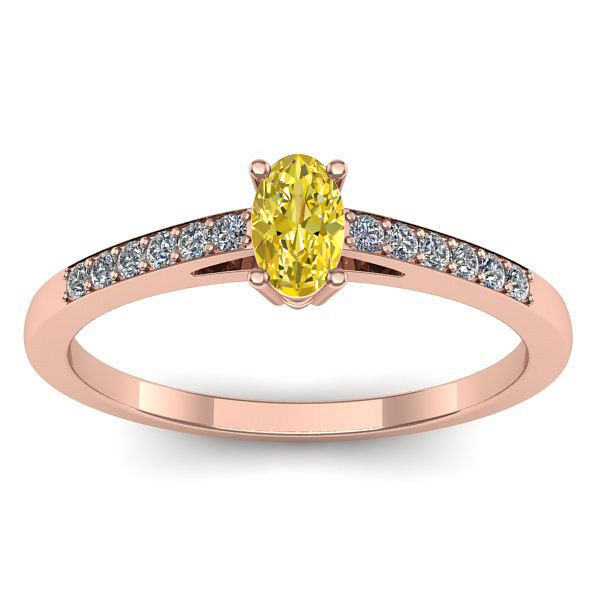 Inel de logodna cu safir galben oval