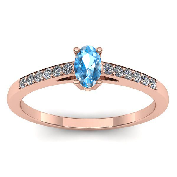 Inel logodna cu topaz blue oval