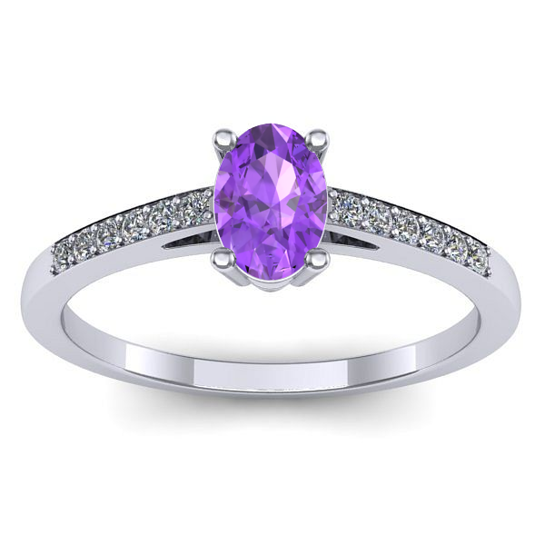 Inel de logodna cu ametist oval