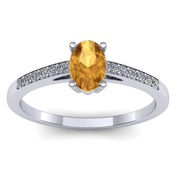 Inel de logodna cu citrin oval