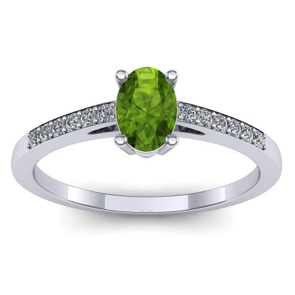 Inel cu peridot oval