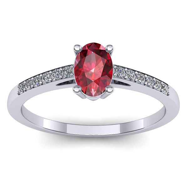 Inel cu rubin oval