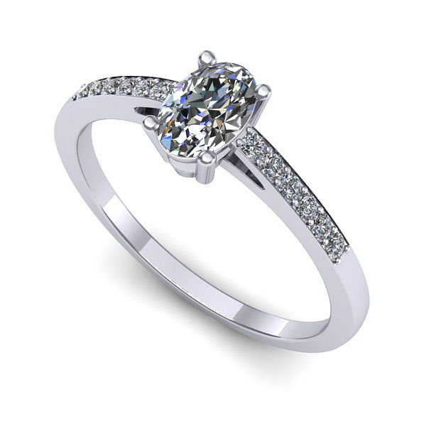 Inel din aur alb cu safir alb