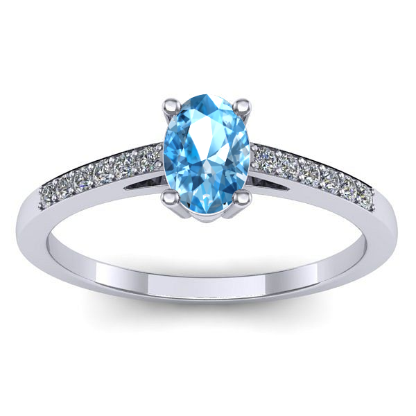 Inel cu topaz blue oval