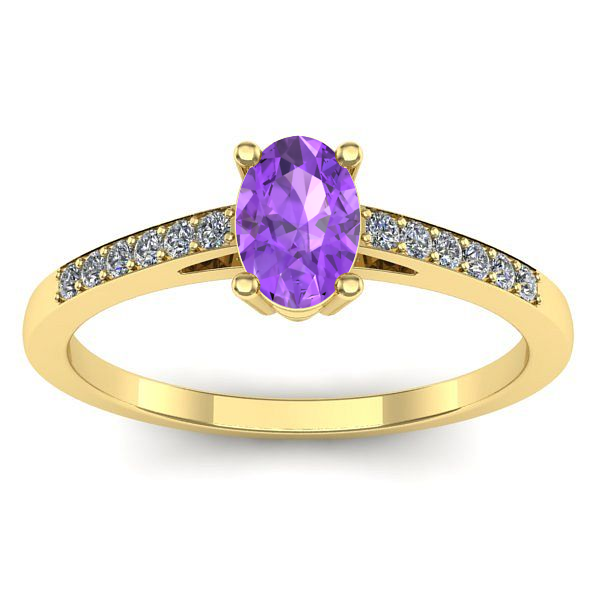 Inel de logodna cu ametist oval