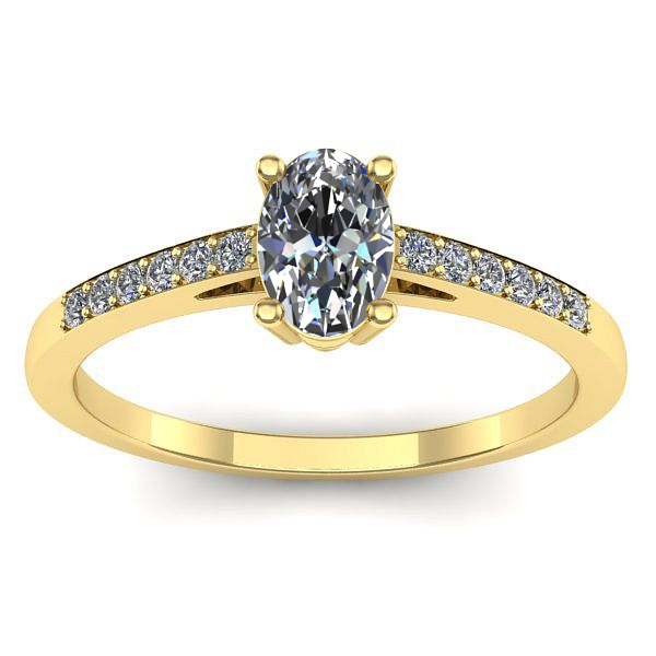 Inel de logodna cu diamant natural oval