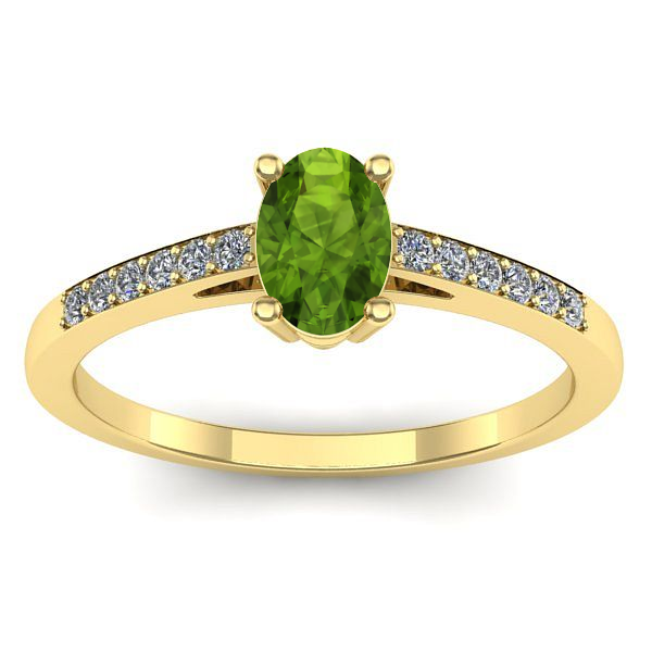 Inel cu peridot oval