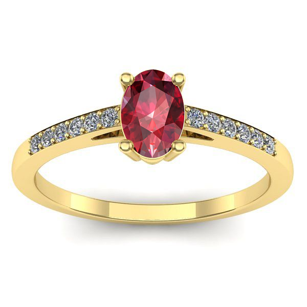 Inel de logodna cu rubin oval