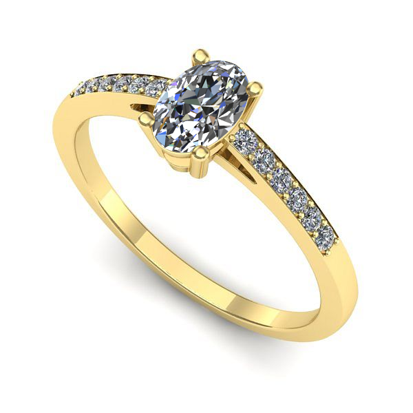 Inel de logodna din aur galben cu safir alb