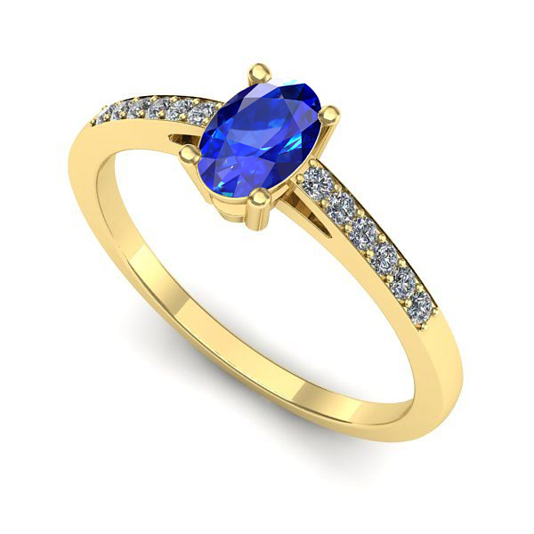 Inel din aur galben cu safir