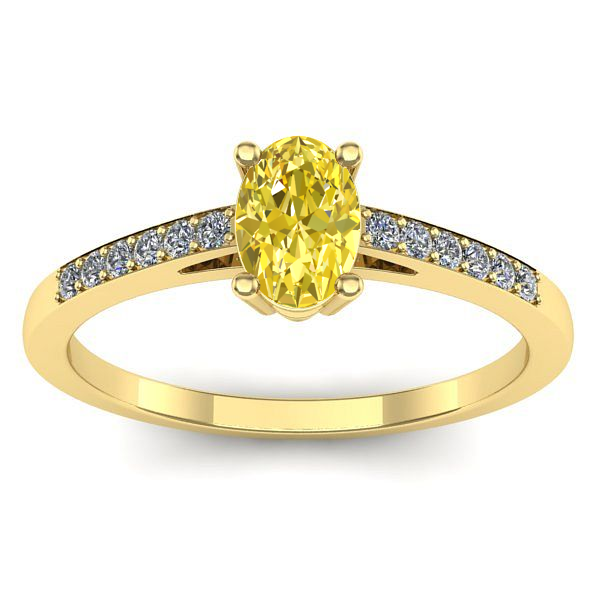 Inel cu safir galben oval