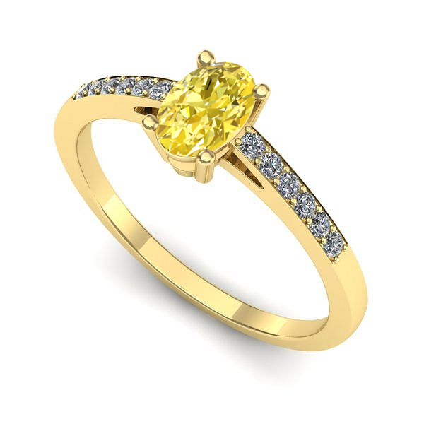 Inel de logodna din aur galben cu safir galben