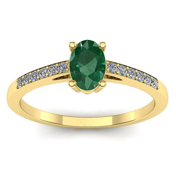 Inel de logodna cu smarald oval