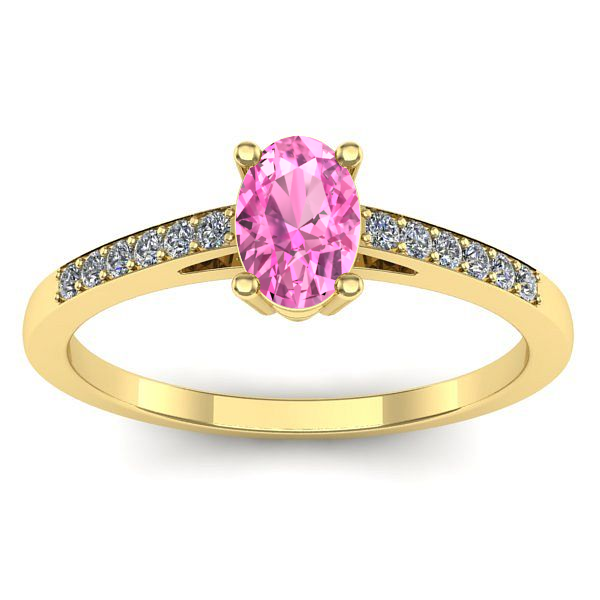 Inel de logodna cu safir roz oval