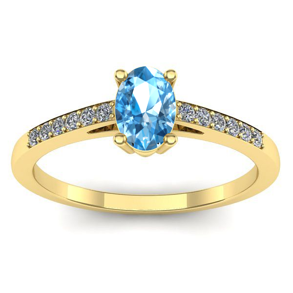 Inel logodna cu topaz blue oval