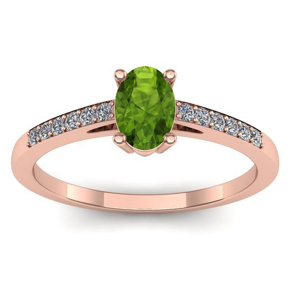 Inel cu peridot oval