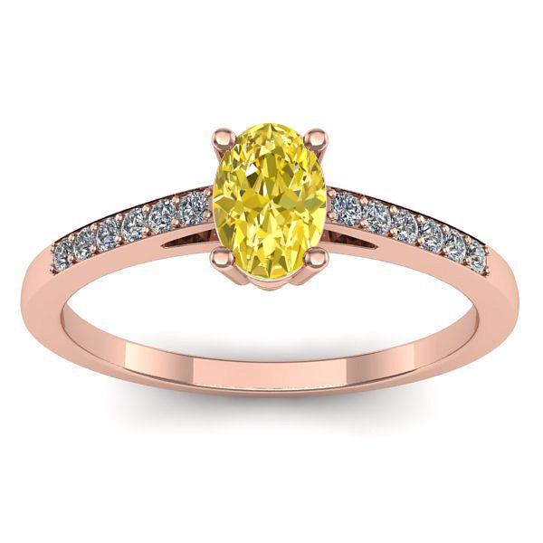 Inel cu safir galben oval