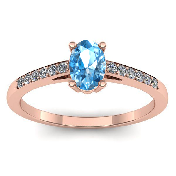 Inel logodna cu topaz blue oval