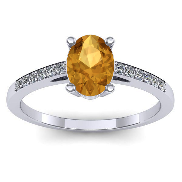 Inel cu citrin oval