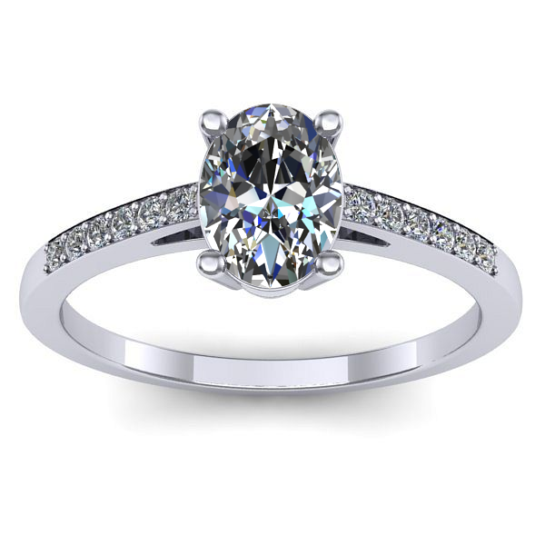 Inel de logodna cu diamant natural oval