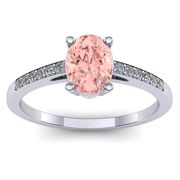 Inel de logodna cu diamant de laborator roz oval