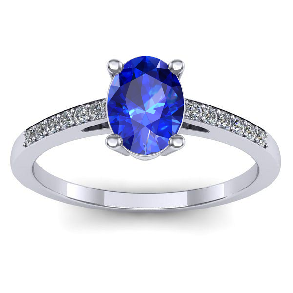 Inel de logodna cu safir oval