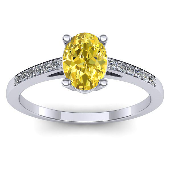 Inel logodna cu safir galben oval