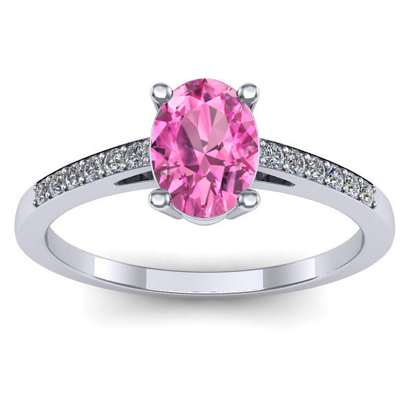 Inel cu safir roz oval