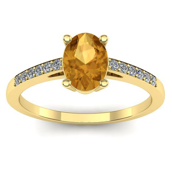 Inel logodna cu citrin oval