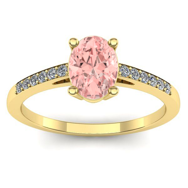 Inel de logodna cu diamant de laborator roz oval