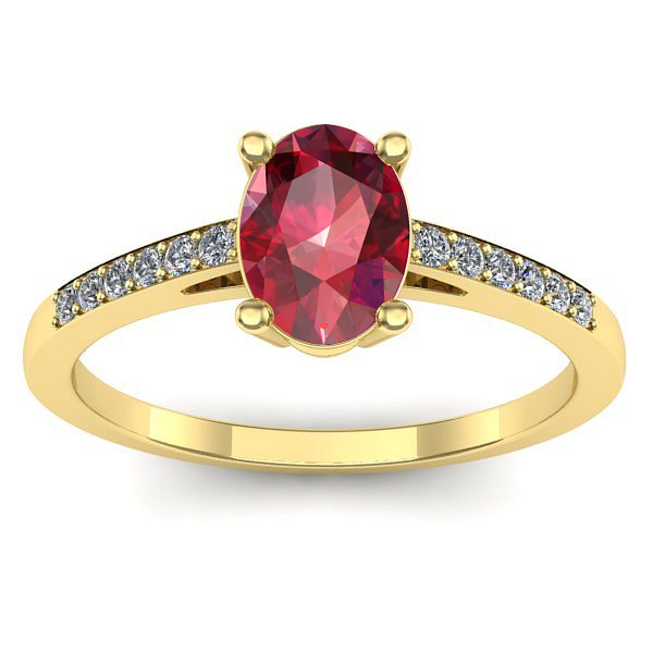 Inel logodna cu rubin oval