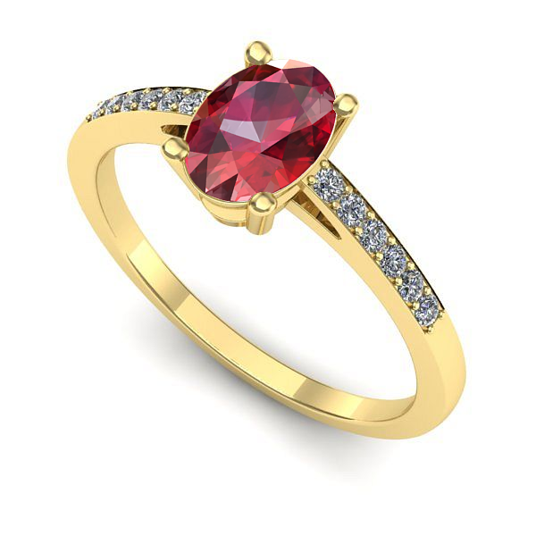 Inel de logodna din aur galben cu rubin