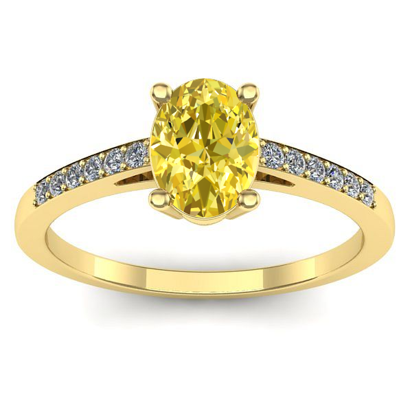 Inel de logodna cu safir galben oval