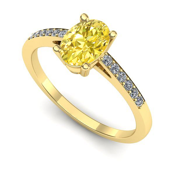 Inel din aur galben cu safir galben